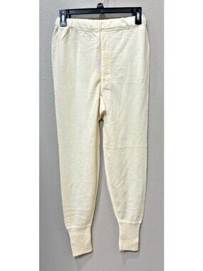 Vintage Model Woolmark Pure New Wool Long Johns Thermal Base Layer Pants 95cm S